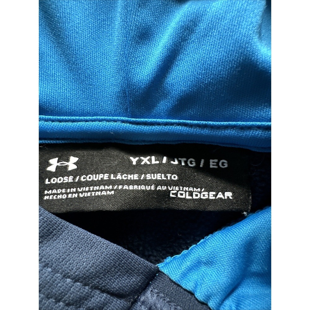 Under Armour Baseball Theme Hoodie Kids Youth Size XL Royal Blue Navy - Picture 2 of 2